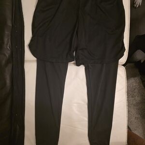 Black Athletic Shorts with Leggings